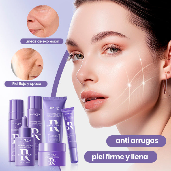 Set Retinol Antiedad (Caja advanced con 6 productos de cuidado facial) 💜