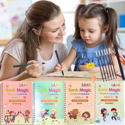 Set Mágico de Caligrafía para niños (4 cuadernos incluidos)