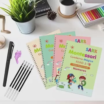 Set Mágico de Caligrafía para niños (4 cuadernos incluidos)